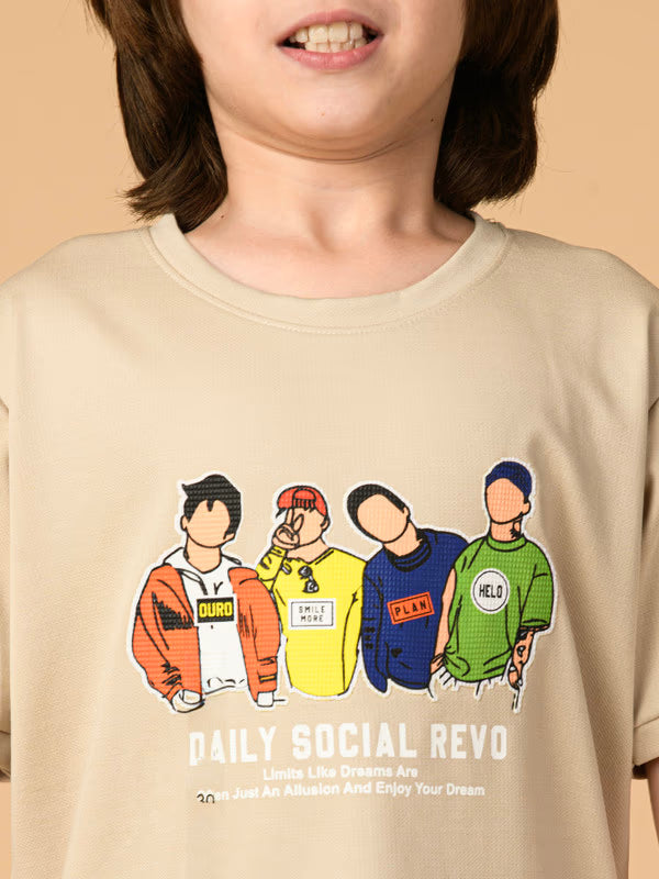 Albion Trendy Printed Boys Tee for Everyday Wear"