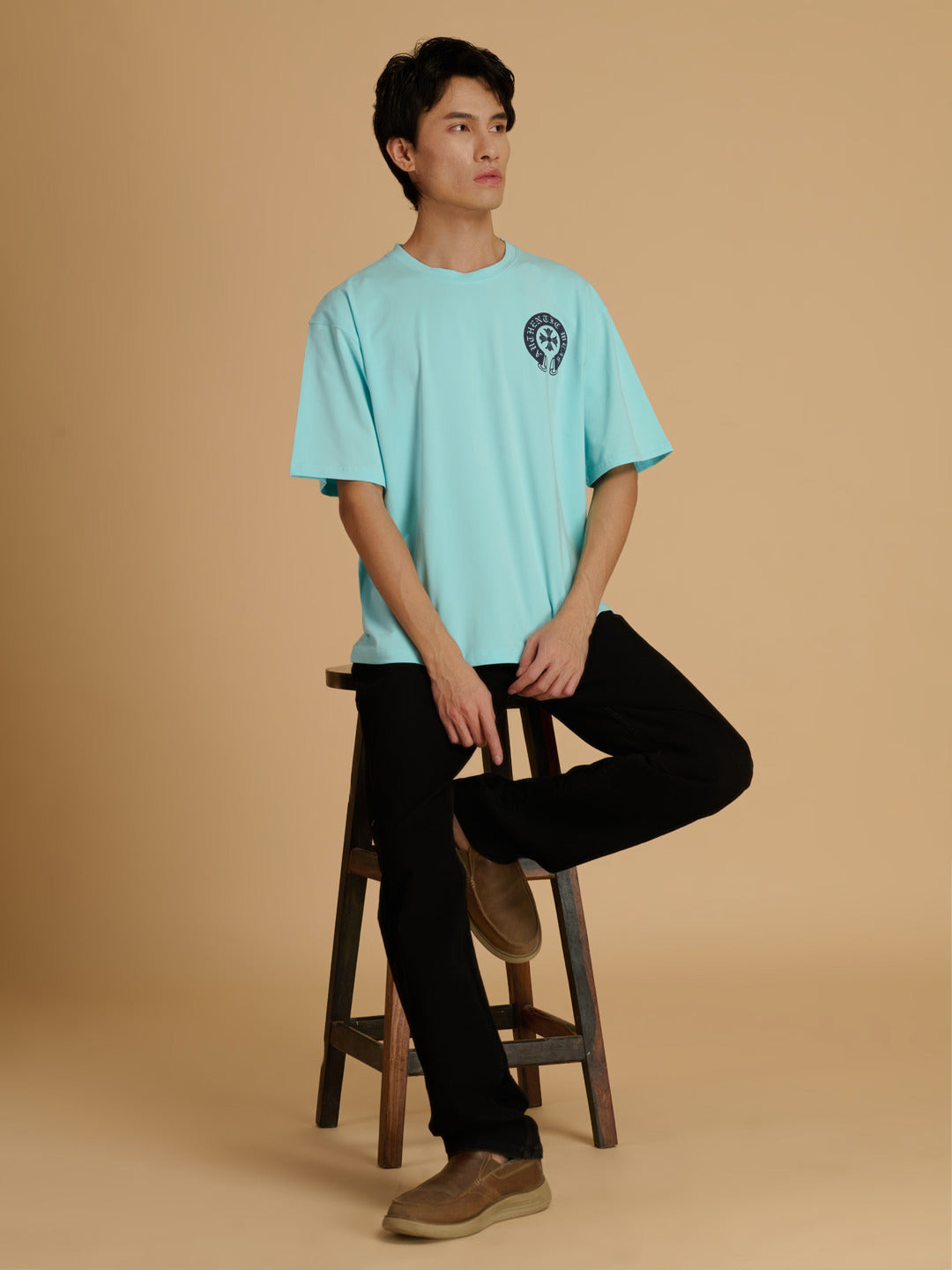 ALBION Men’s Stretchable T-Shirt - Perfect Fit Everyday Wear - Aqua