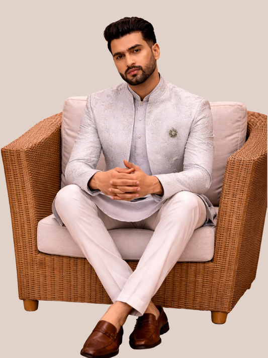 Albion Men’s Traditional Indo-Western Ethnic Suit with Modern Fit