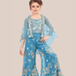 Albion Girls Embroidered Ethnic Co-Ord Set with Cape