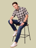 Albion Grey Check Shirt – Premium Casual Short Sleeve Shirt for Men