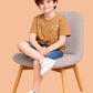Albion Boys Beige Graphic Printed T-Shirt | Just For Fun Casual Cotton Tee for Kids