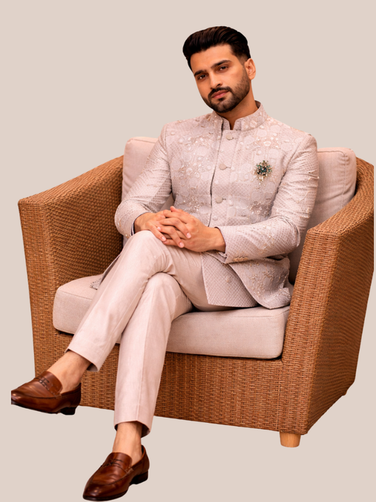 Albion Men’s Royal Indo-Western Suit for Festive & Wedding Occasions