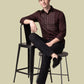 Albion Maroon Embroidered Shirt – Premium Party Wear Full Sleeve Shirt for Men
