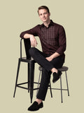 Albion Maroon Embroidered Shirt – Premium Party Wear Full Sleeve Shirt for Men