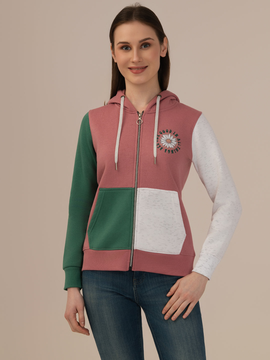 Ladies B Pink Winter Sweatshirt – Cozy & Comfortable Winter Wear