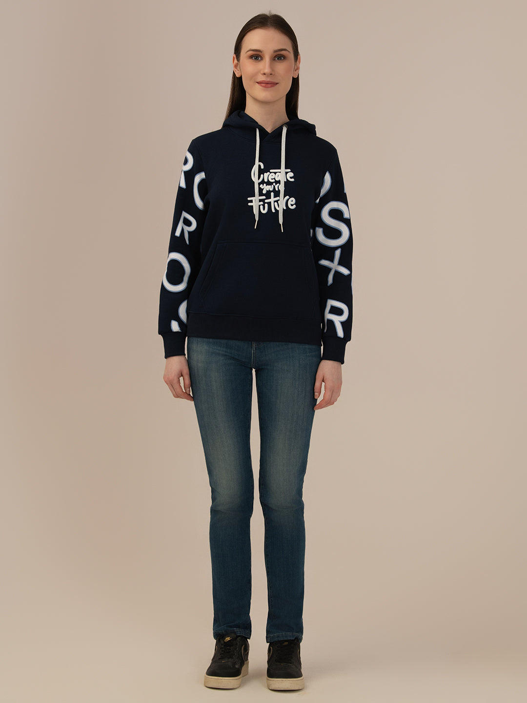 Albion Winter Stylish Warm Women Hoodia Navy
