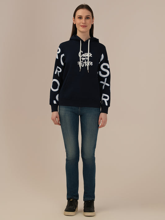 Albion Winter Stylish Warm Women Hoodia Navy