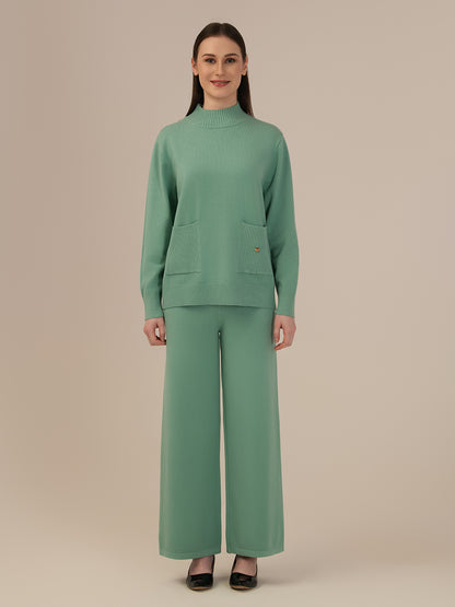 Women’s Woollen Co-ord Outfit – Ultra-Soft Albion Winter Wear_GREEN
