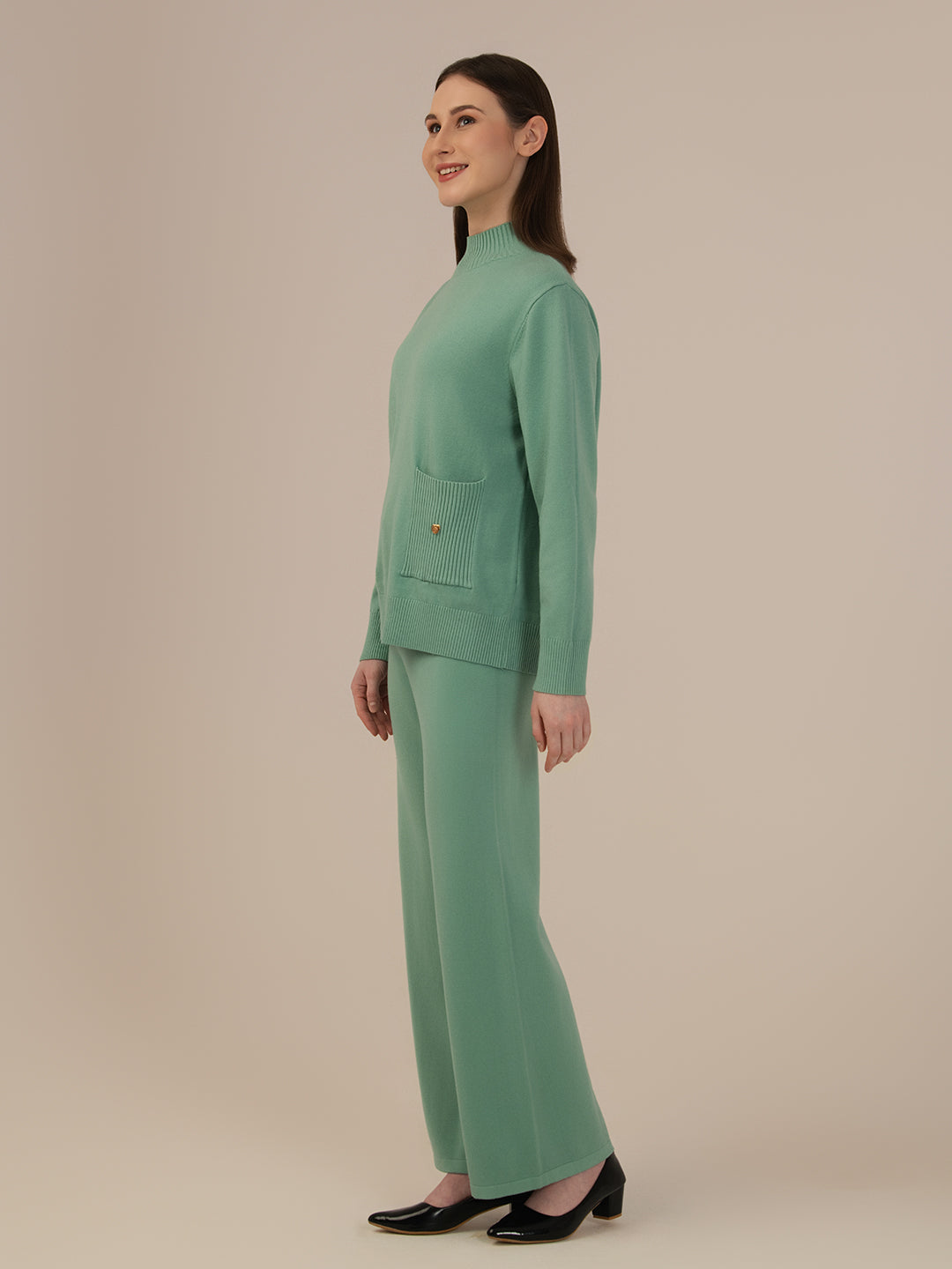 Women’s Woollen Co-ord Outfit – Ultra-Soft Albion Winter Wear_GREEN