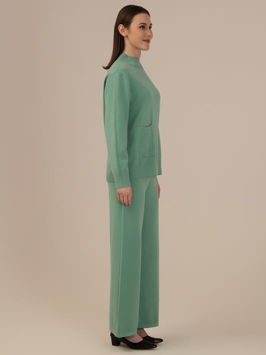Women’s Woollen Co-ord Outfit – Ultra-Soft Albion Winter Wear_GREEN