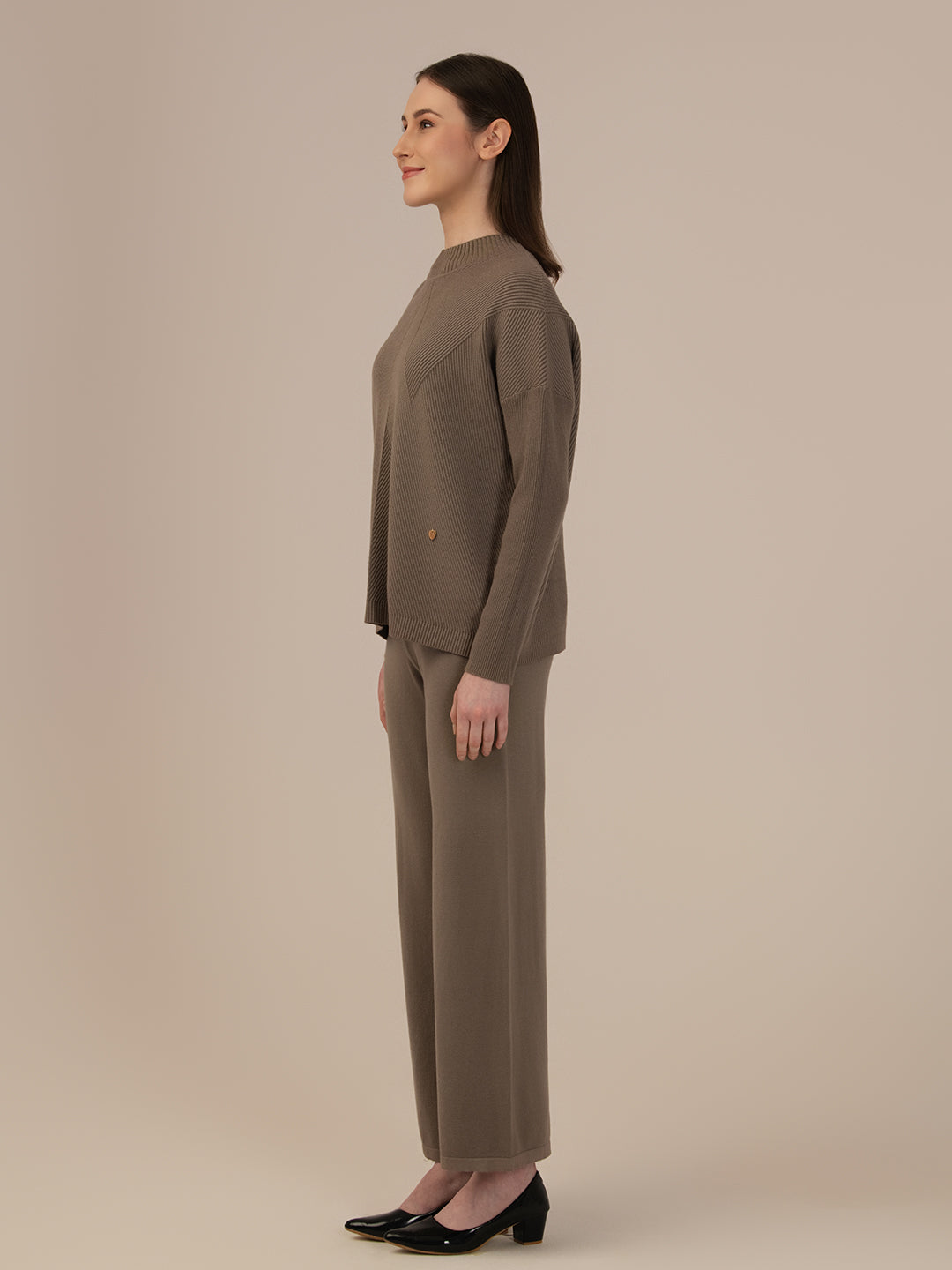 Women’s Premium Woollen Top & Bottom Set – Elegant Albion Collection_BROWN