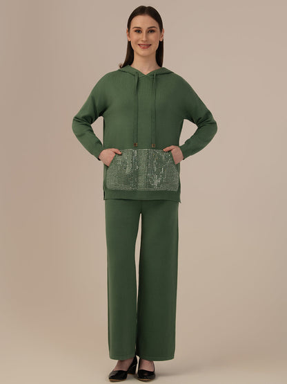 Albion Women’s Winter Woollen Co-ord Set – Comfortable & Chic_GREEN