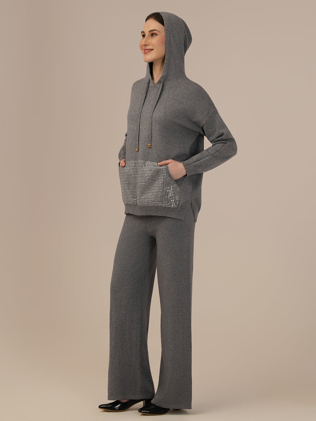 Albion Ladies Woolen Coort Sets – Soft, Warm & Trendy_GREY