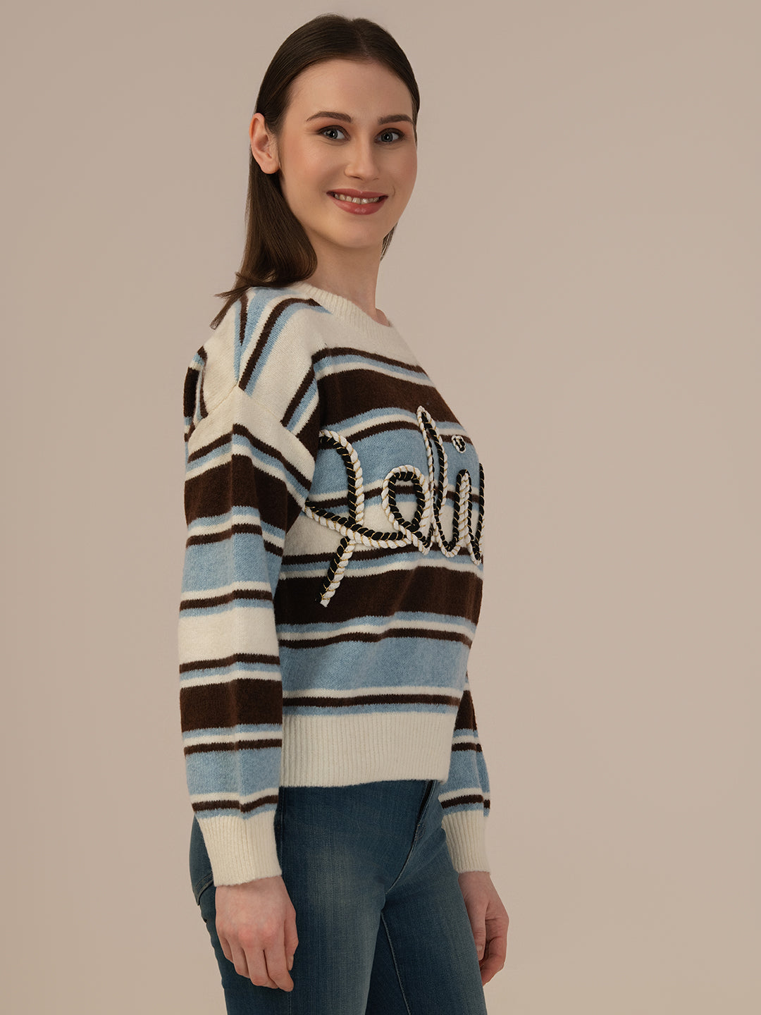 Albion Women’s Printed Woollen Sweater – Soft & Warm Winter Wear