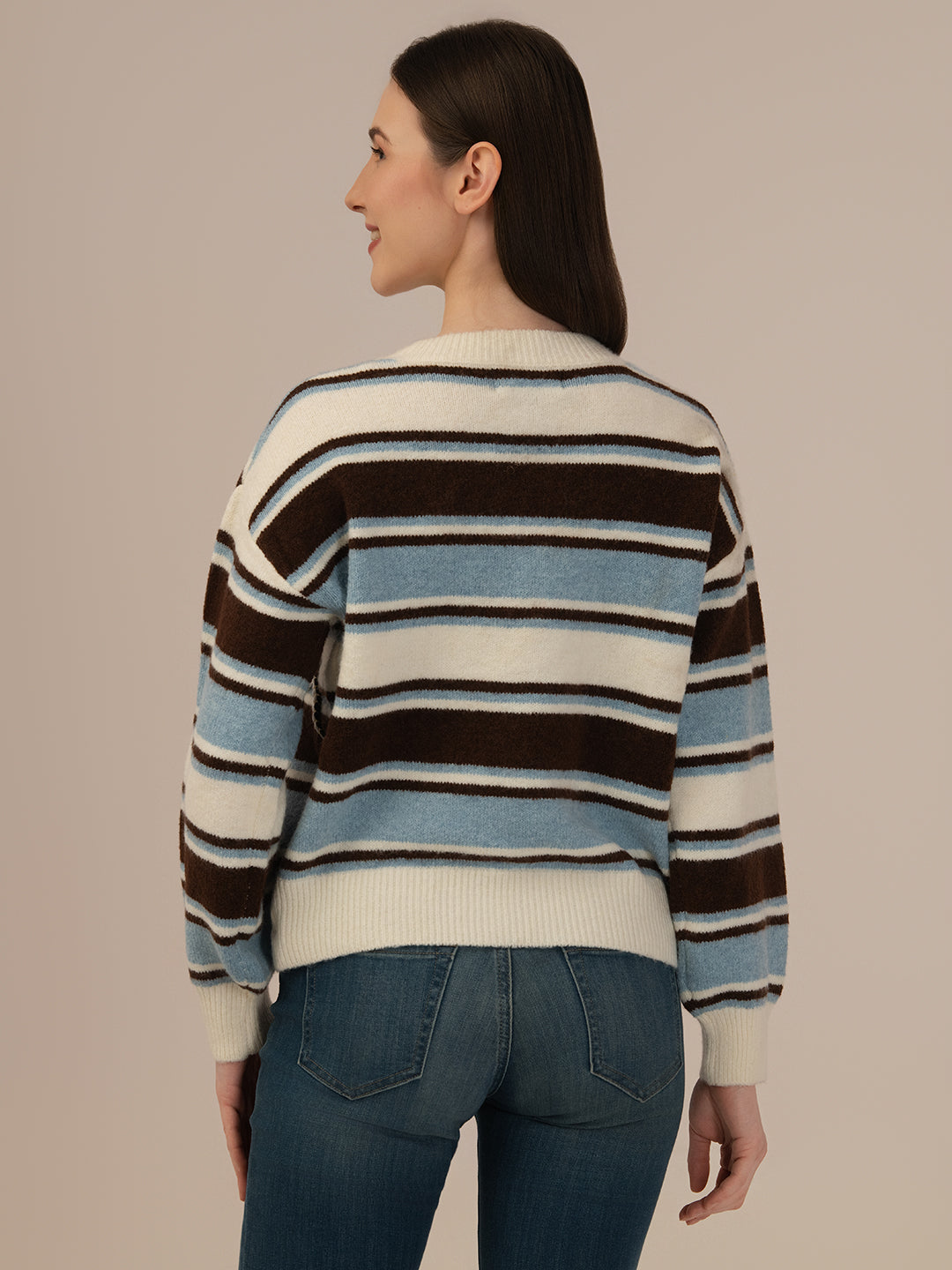 Albion Women’s Printed Woollen Sweater – Soft & Warm Winter Wear