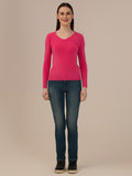 ALBION Casual to Party Wear Woolen Top for Women Winter Essential-H.PINK