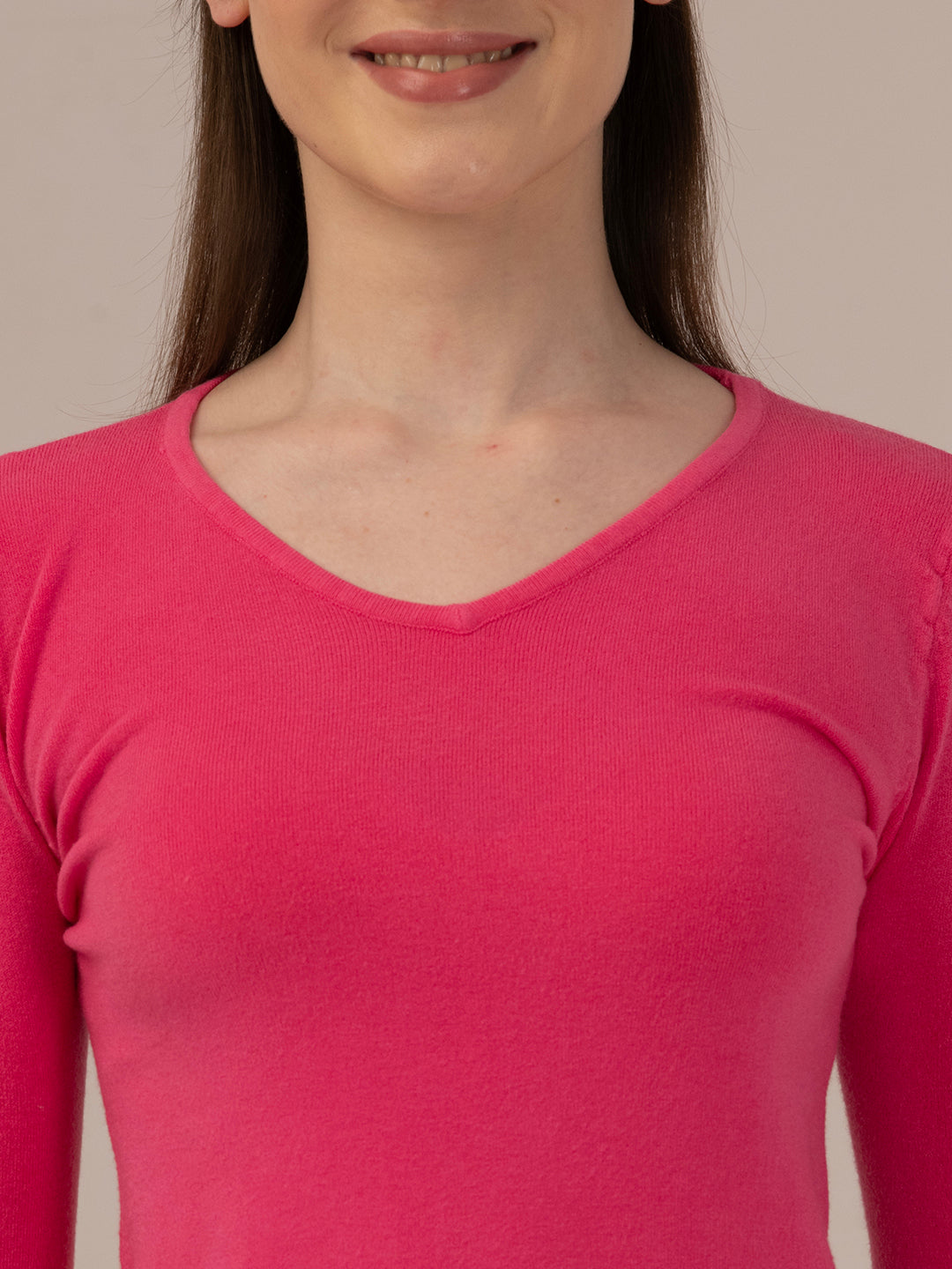 ALBION Casual to Party Wear Woolen Top for Women Winter Essential-H.PINK