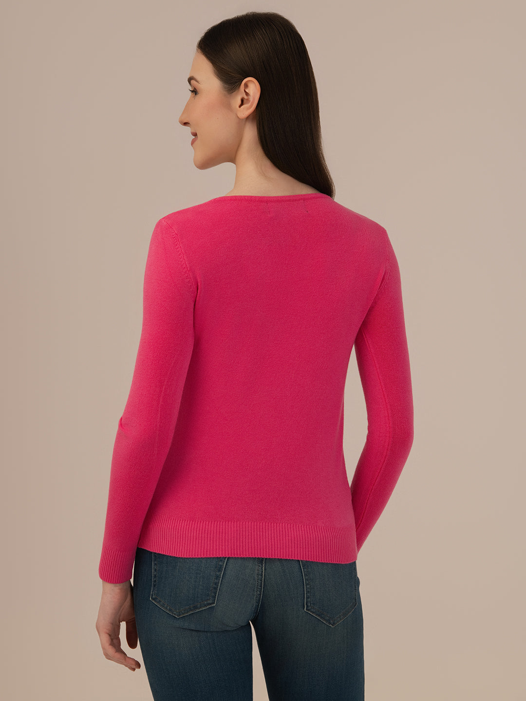 ALBION Casual to Party Wear Woolen Top for Women Winter Essential-H.PINK