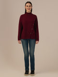Women’s Woolen Knit Sweater – Elegant & Ultra-Soft Albion Wear_WINE