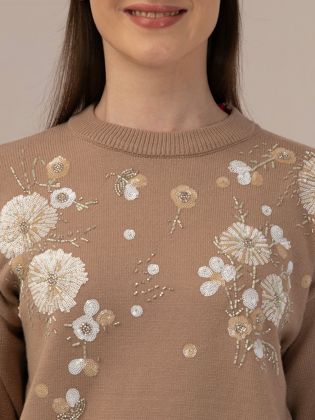 Albion Women’s Woollen Winter Sweater – Soft & Stylish – Brown