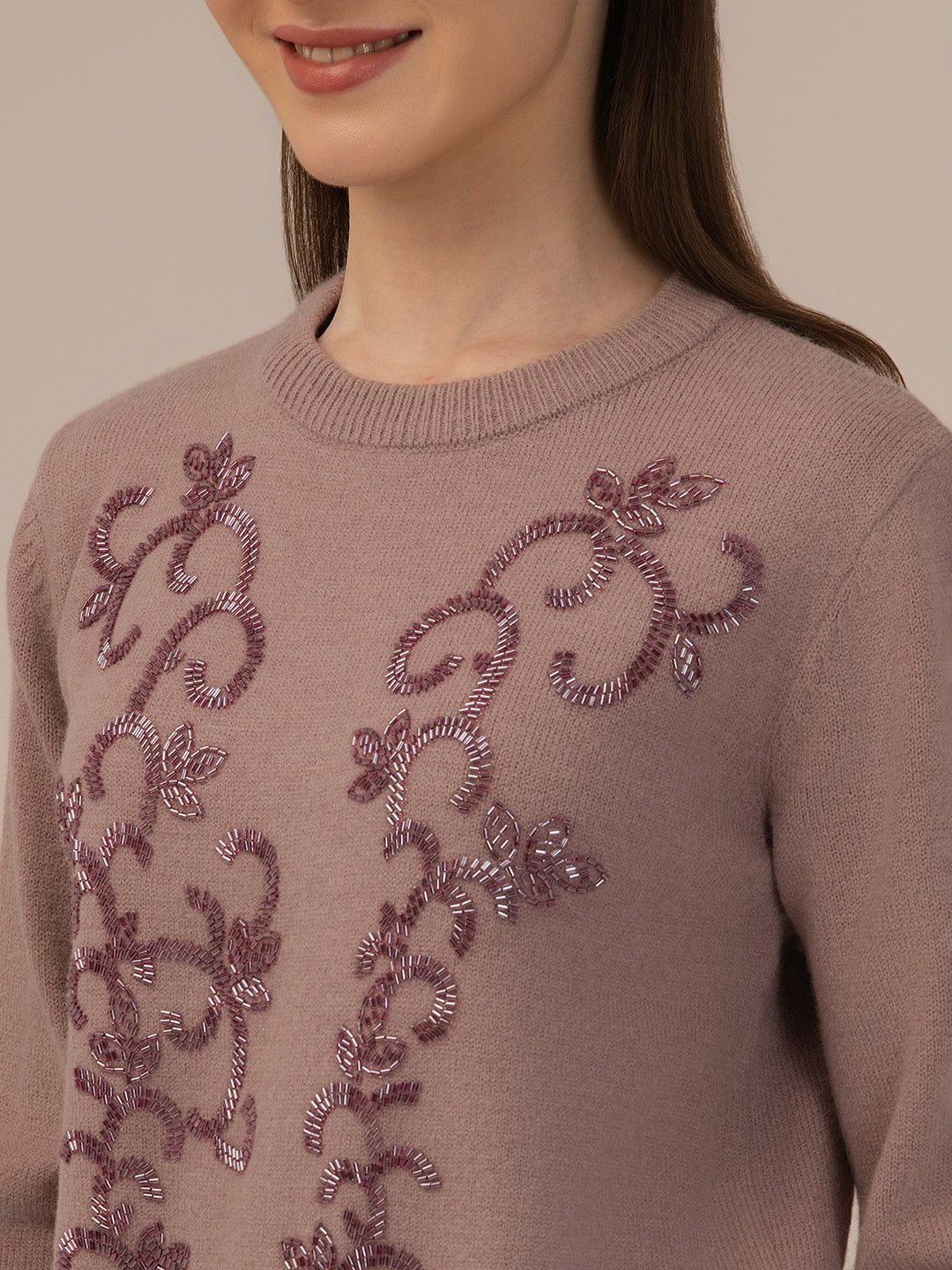 Albion Ladies Woollen Winter Sweater – Cozy & Comfortable – Purple