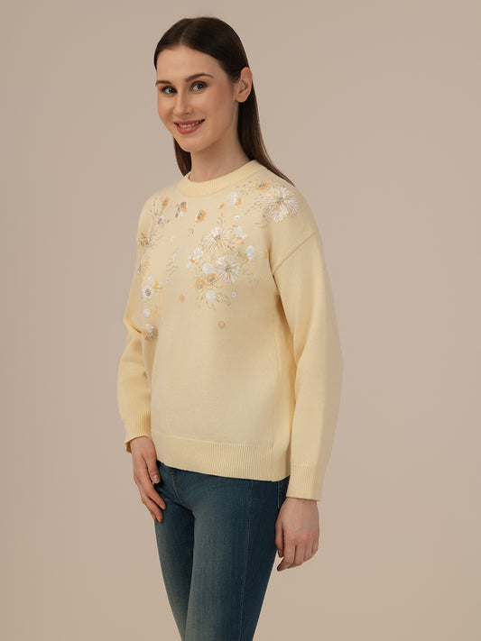 Albion Ladies Woollen Pullover – Perfect Winter Comfort_LEMON