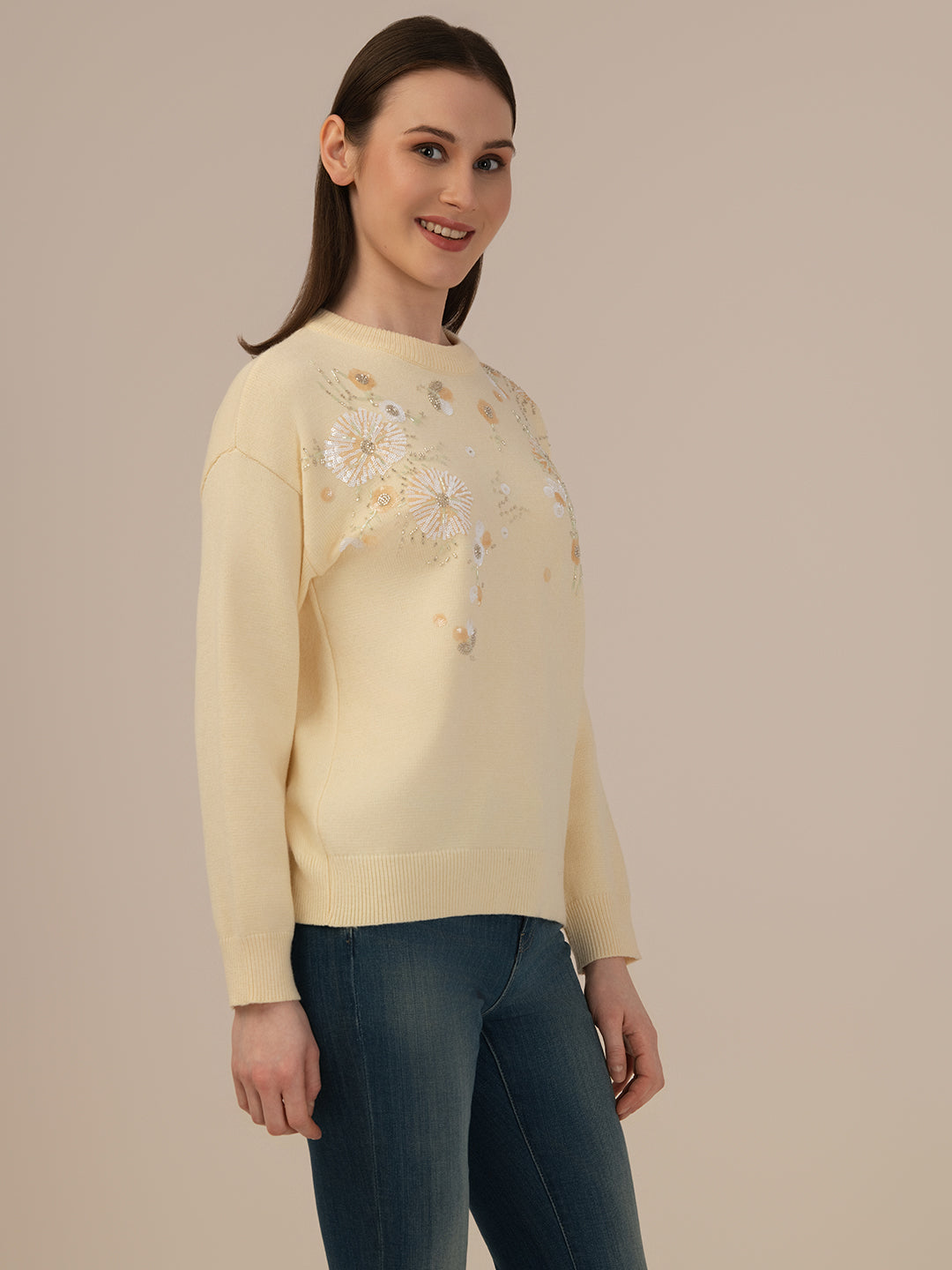 Albion Ladies Woollen Pullover – Perfect Winter Comfort_LEMON