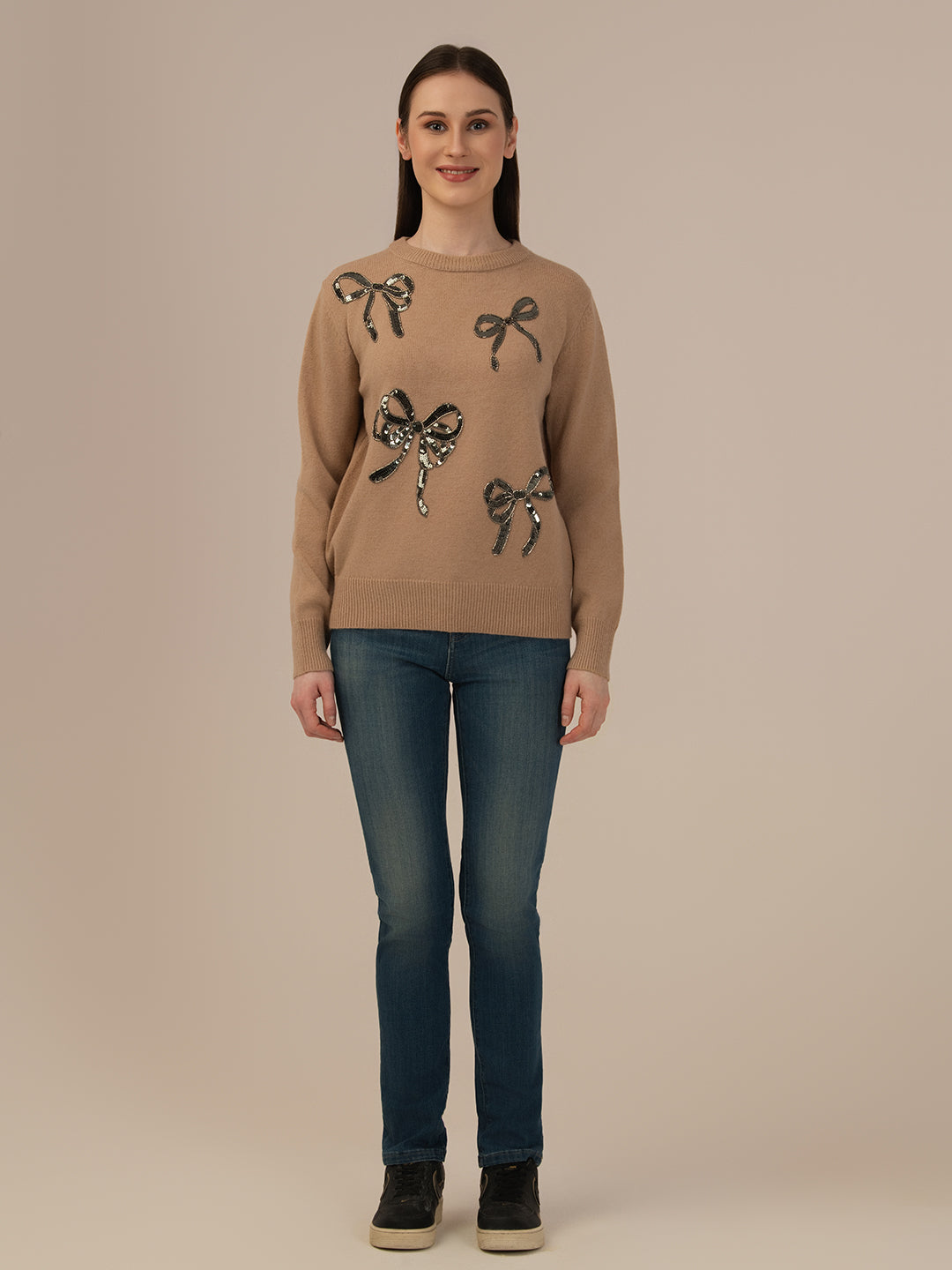 Women’s Premium Woollen Sweater – Soft & Warm Albion Collection_BROWN