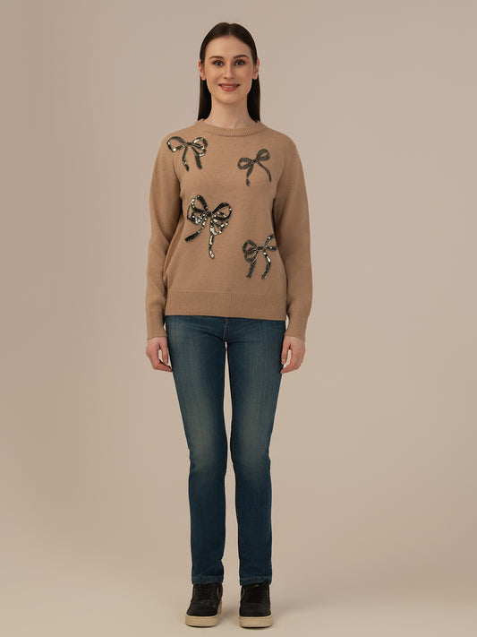 Women’s Premium Woollen Sweater – Soft & Warm Albion Collection_BROWN