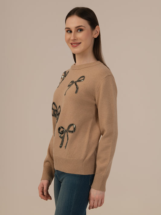 Women’s Premium Woollen Sweater – Soft & Warm Albion Collection_BROWN