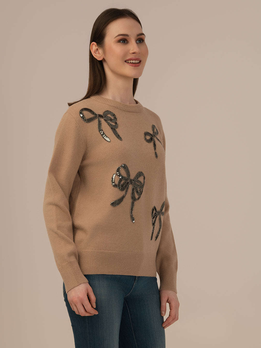 Women’s Premium Woollen Sweater – Soft & Warm Albion Collection_BROWN