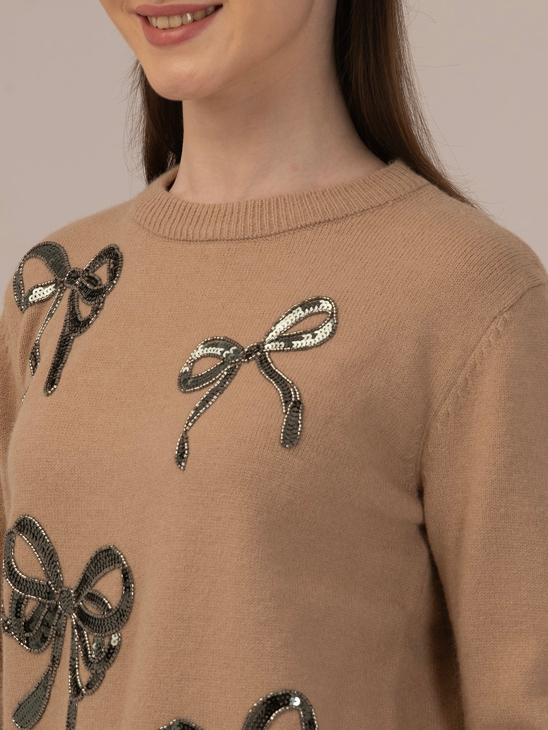 Women’s Premium Woollen Sweater – Soft & Warm Albion Collection_BROWN