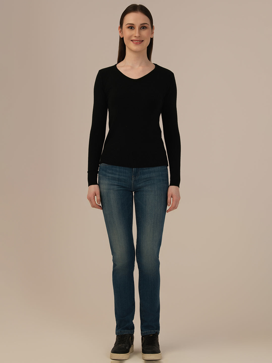 Albion Women’s Woollen Pullover – Cozy Winter Wear_BLACK