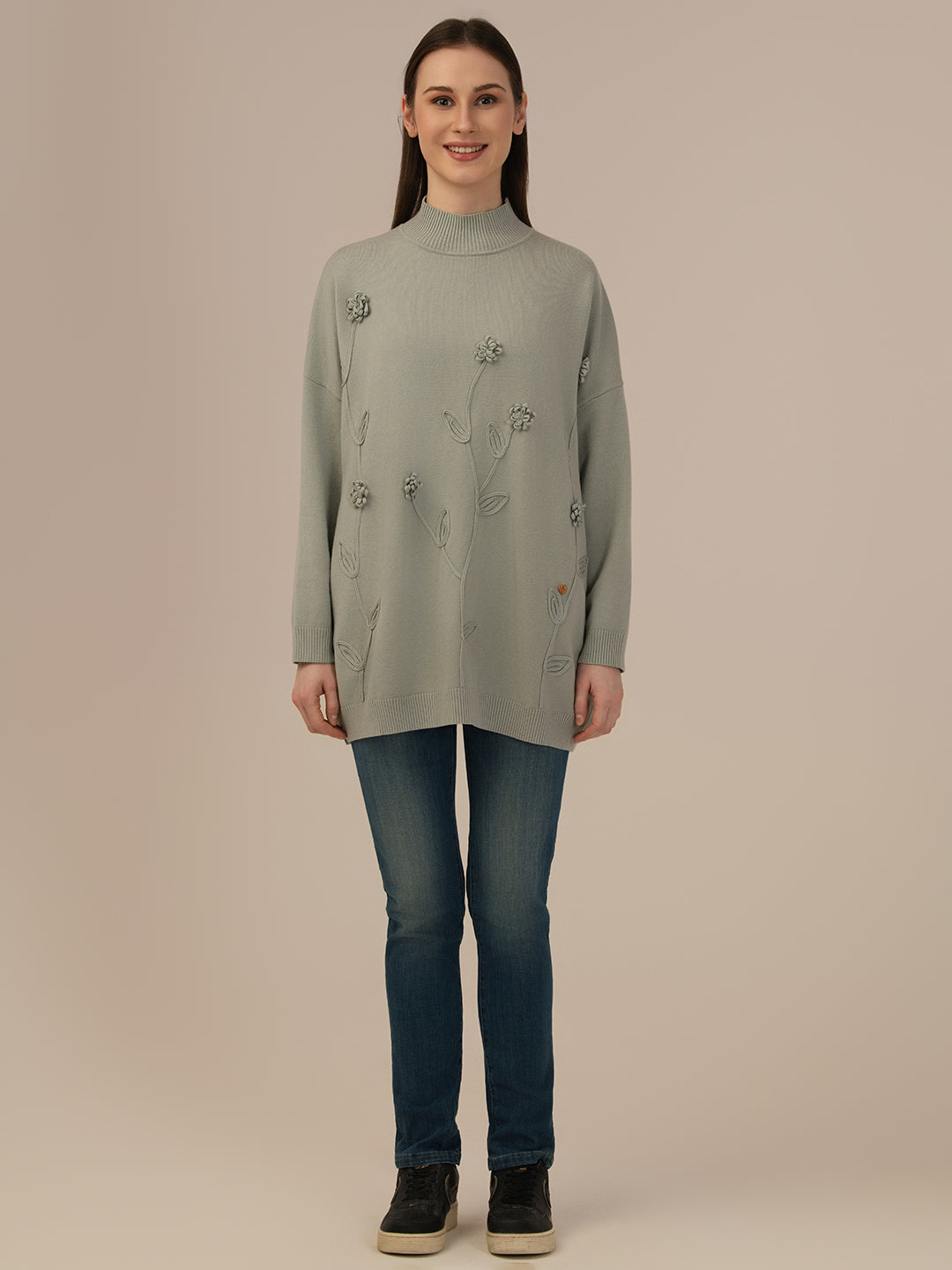 Women’s Woollen Knit Top – Elegant & Ultra-Soft Albion Wear_GREY