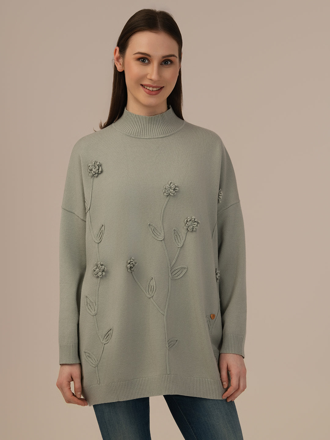 Women’s Woollen Knit Top – Elegant & Ultra-Soft Albion Wear_GREY