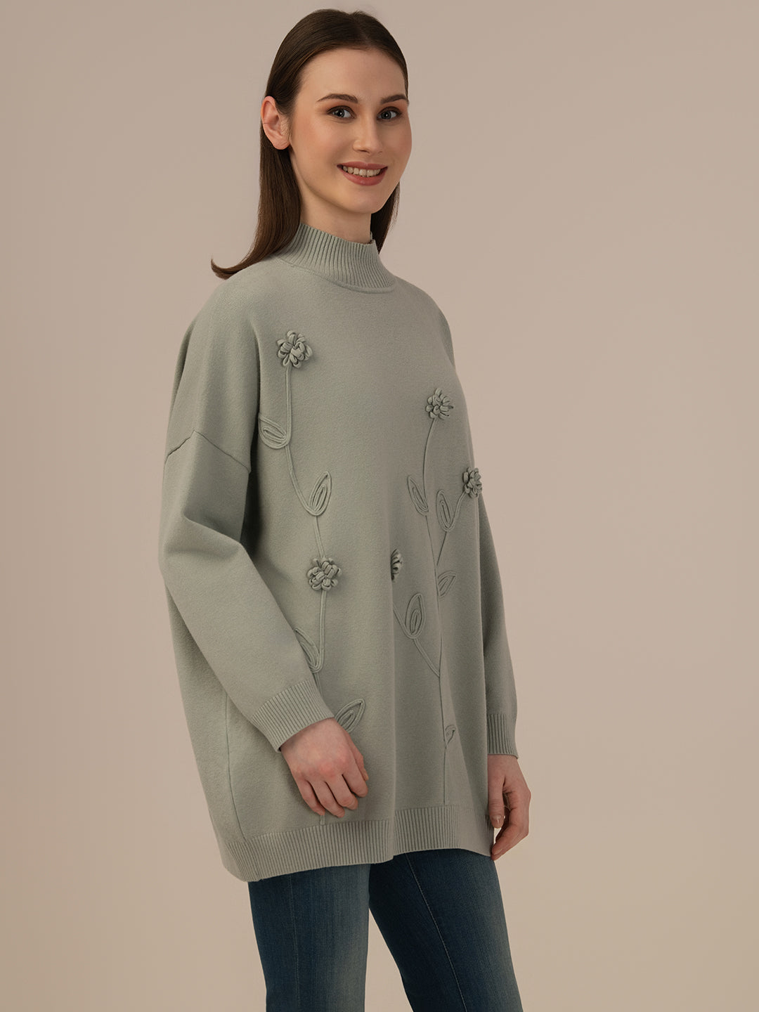 Women’s Woollen Knit Top – Elegant & Ultra-Soft Albion Wear_GREY