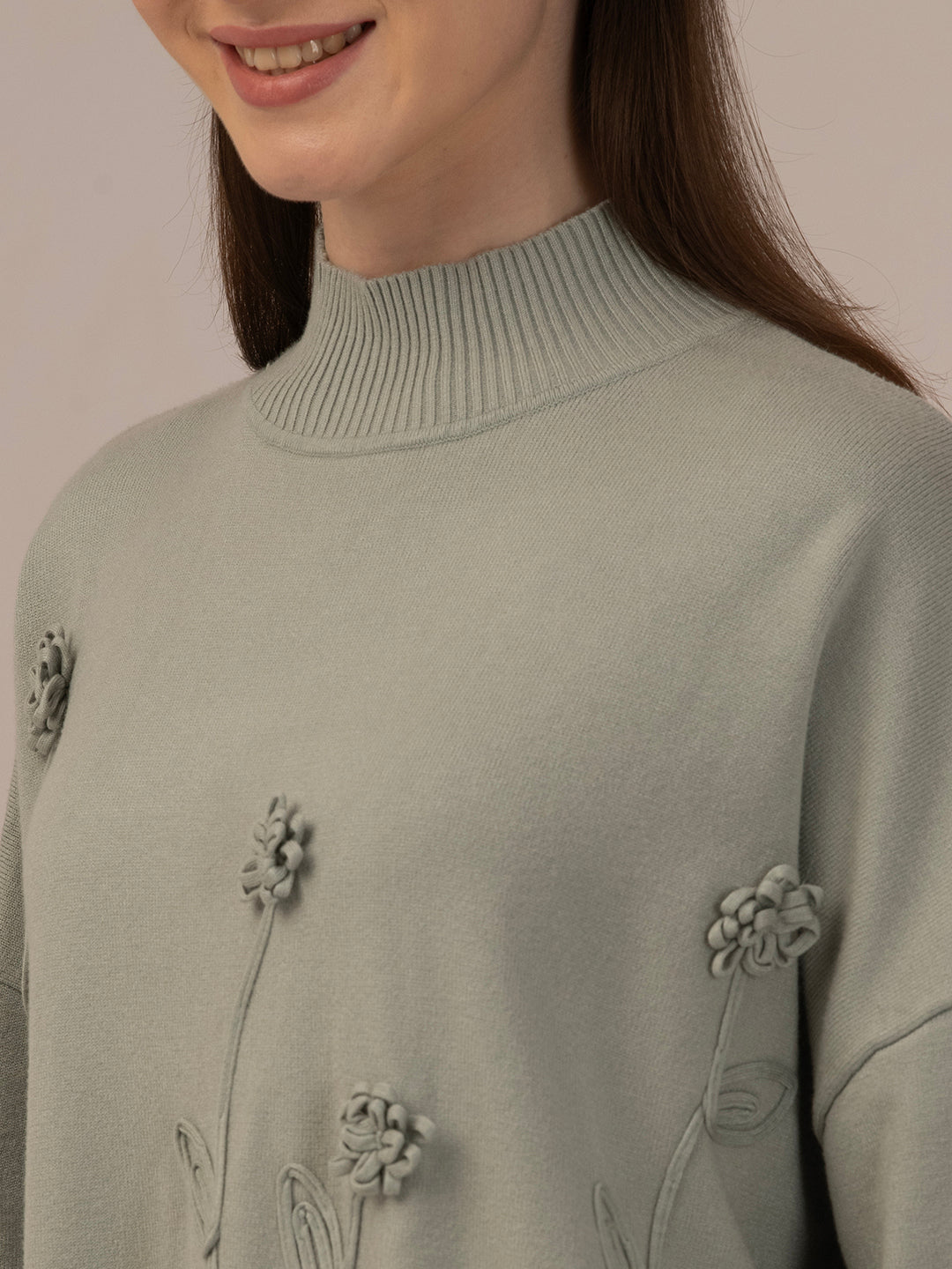 Women’s Woollen Knit Top – Elegant & Ultra-Soft Albion Wear_GREY