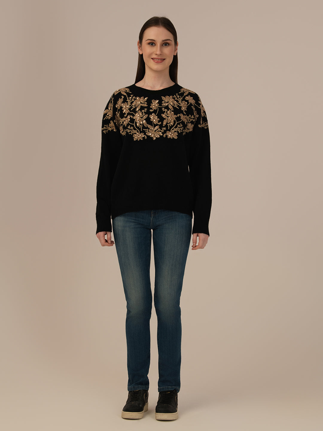 Women’s Premium Woollen Sweater – Soft & Warm Albion Collection_BLACK