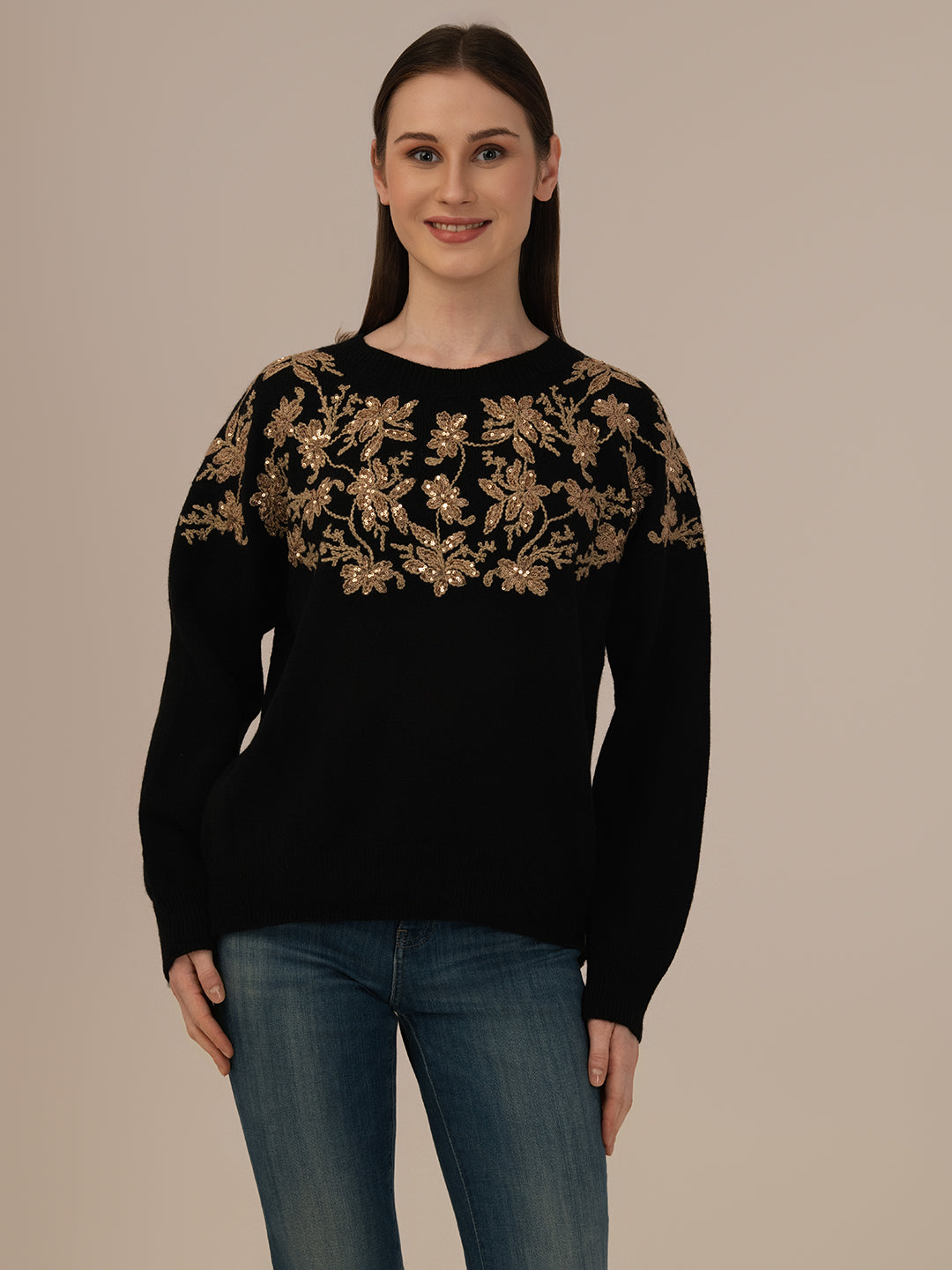 Women’s Premium Woollen Sweater – Soft & Warm Albion Collection_BLACK