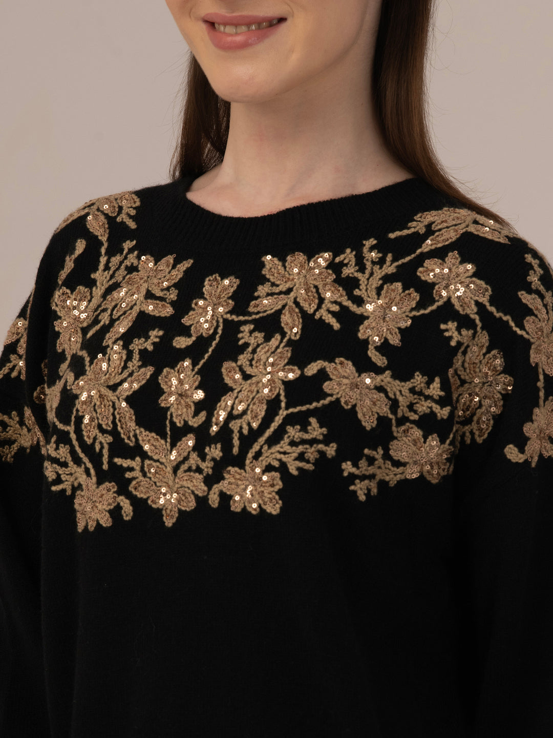 Women’s Premium Woollen Sweater – Soft & Warm Albion Collection_BLACK