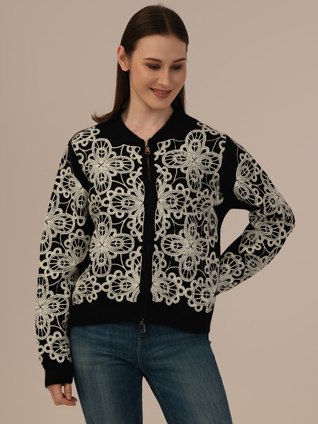 Albion Women’s Woollen Top – Cozy & Stylish Winter Wear_BLACK