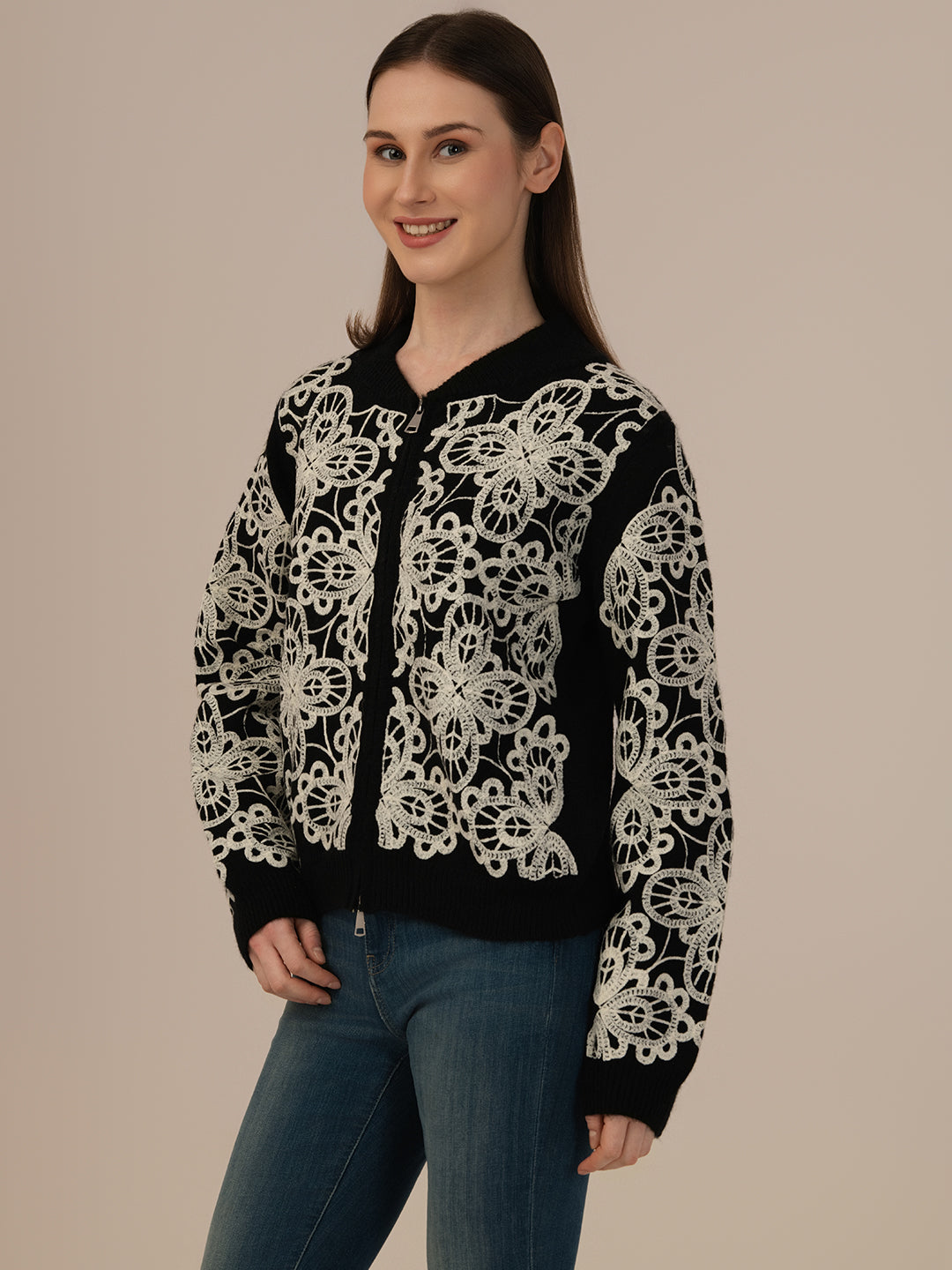 Albion Women’s Woollen Top – Cozy & Stylish Winter Wear_BLACK
