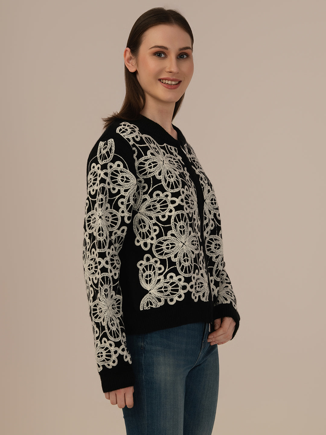 Albion Women’s Woollen Top – Cozy & Stylish Winter Wear_BLACK