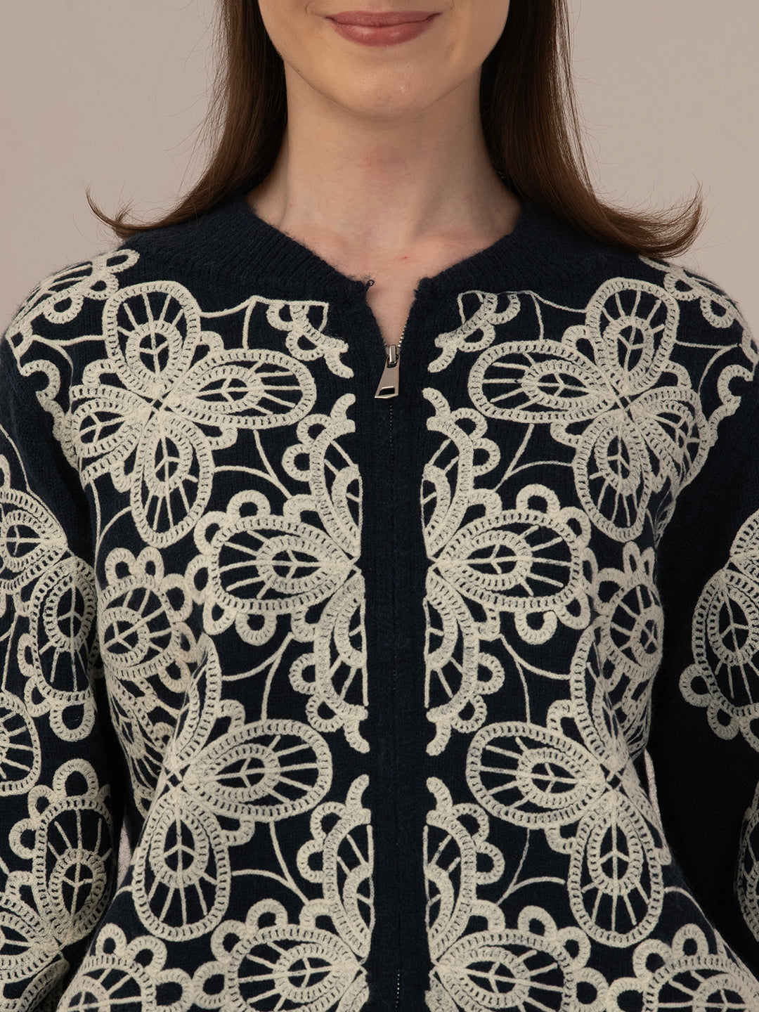 Women’s Woollen Knit Top – Elegant & Ultra-Soft Albion Wear_NAVY