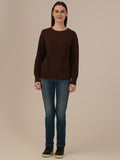 Women’s Woollen Knit Top – Elegant & Ultra-Soft Albion Wear_COFFEE