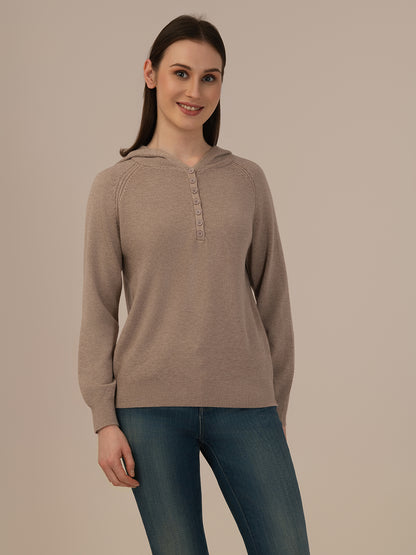 Women’s Woollen Knit Top – Elegant & Ultra-Soft Albion Wear_BEIGE
