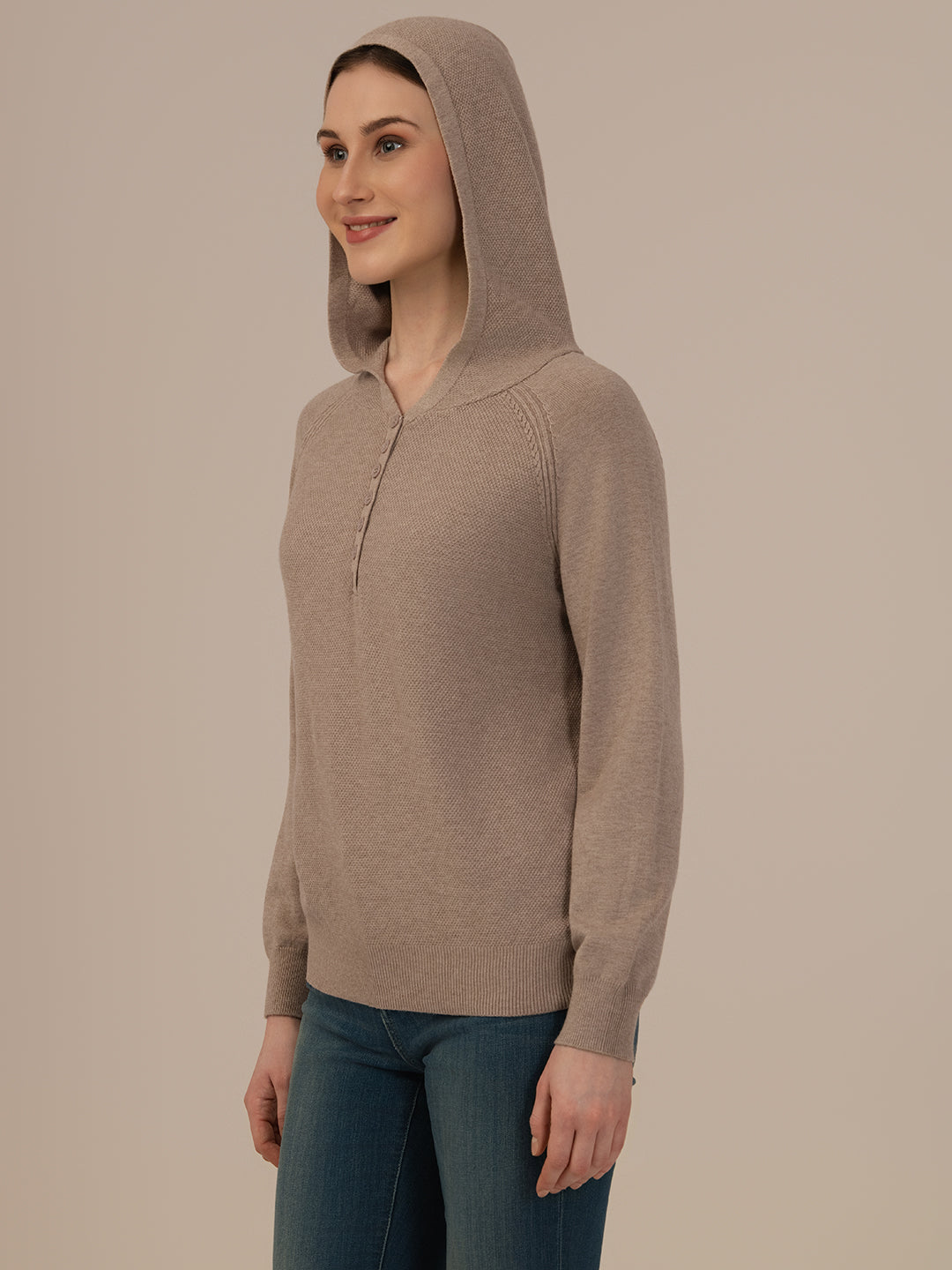 Women’s Woollen Knit Top – Elegant & Ultra-Soft Albion Wear_BEIGE