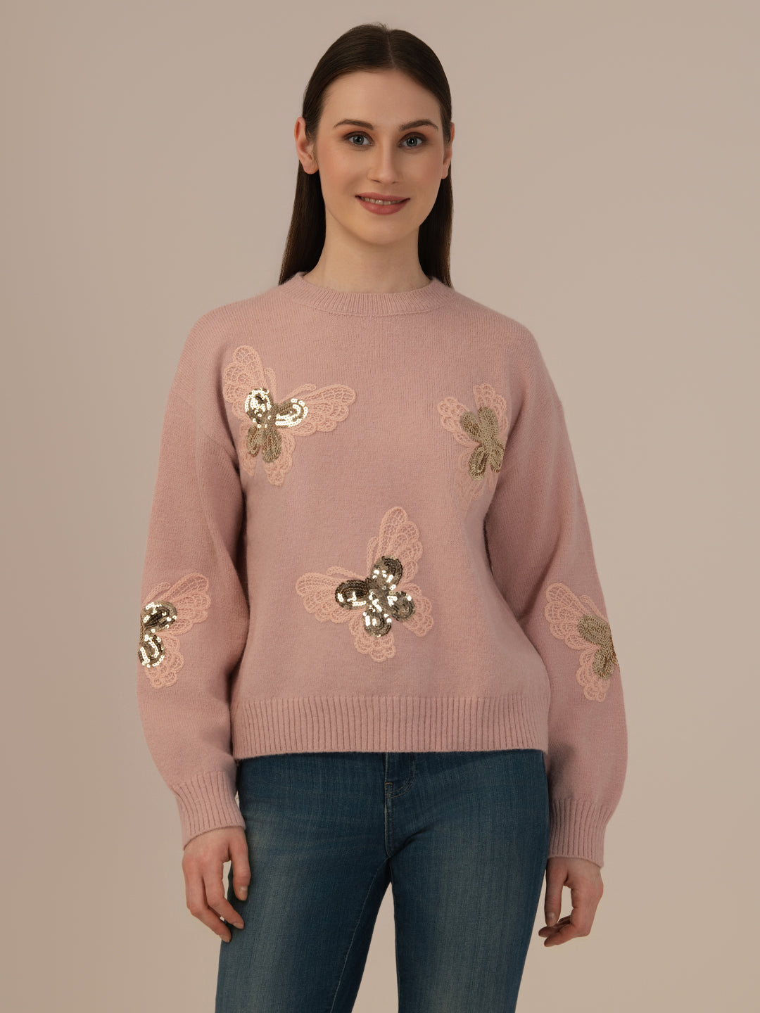 Albion Ladies Woollen Pullover – Perfect Winter Comfort_muted pinkish brown