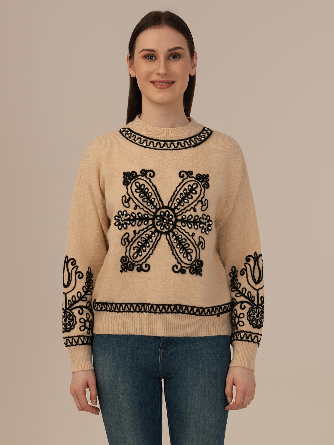 Women’s Woolen Sweater-Style Top – Soft & Warm